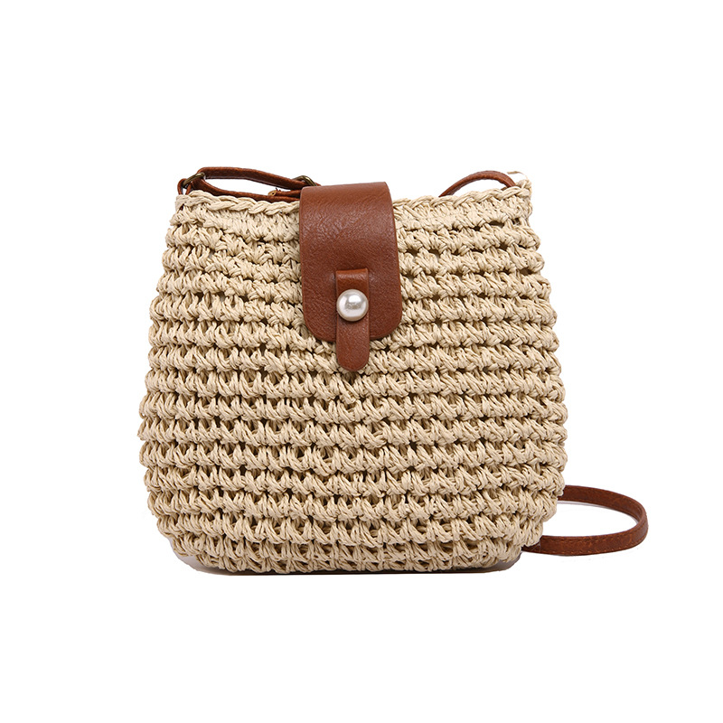 Woven hollow bag women 2024 spring summer new straw woven shoulder crossbody casual bag vacation bag