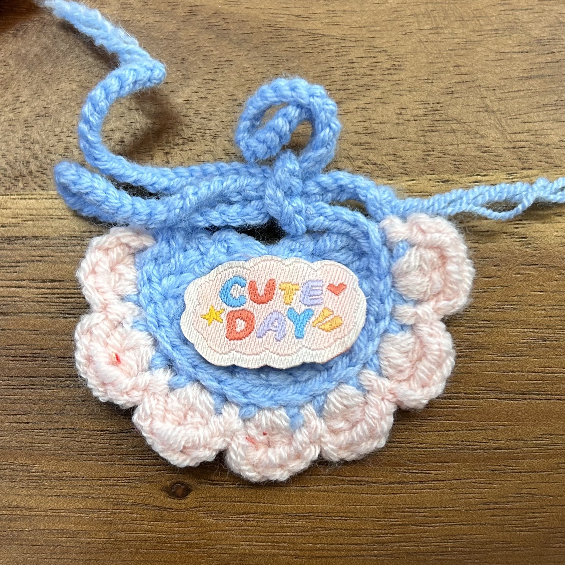 10cm self-mocking bear bib doll clothing hand crocheted bib bib Labubu kt replaceable accessory