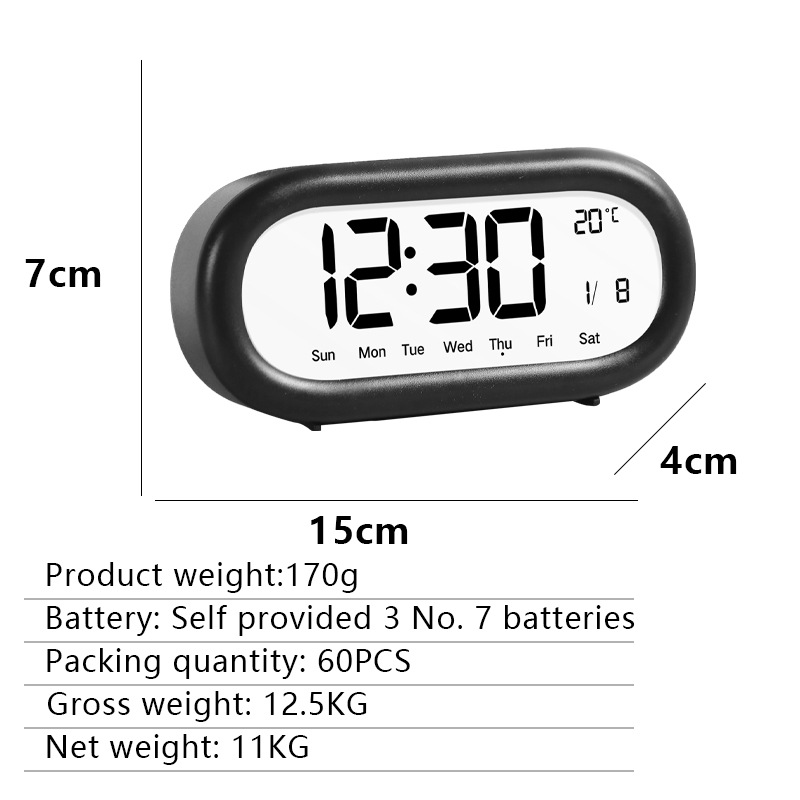 LCD electronic alarm clock bedroom desktop silent student special learning children cartoon alarm clock electronic clock living room