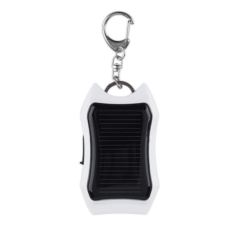 Solar charging bank mini keychain solar mobile power bank 1200MAH emergency charger
