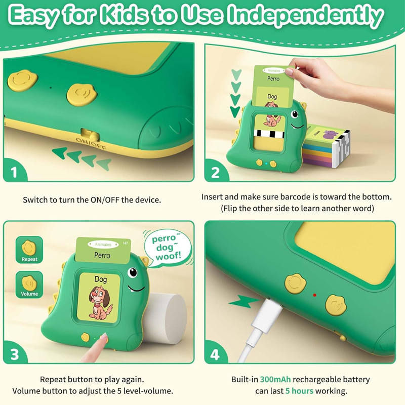 Spanish Early Education Learning Machine Card Insert Reader Enlightenment Card Machine Children's Toy