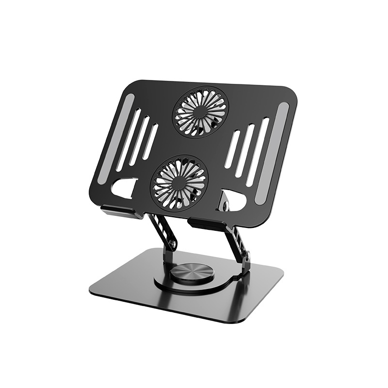 Rotating Lifting Comfort Office Laptop Cooler Dual Fan Carbon Steel Heat Dissipation Stable Not Shaky Thin Lightweight Portable