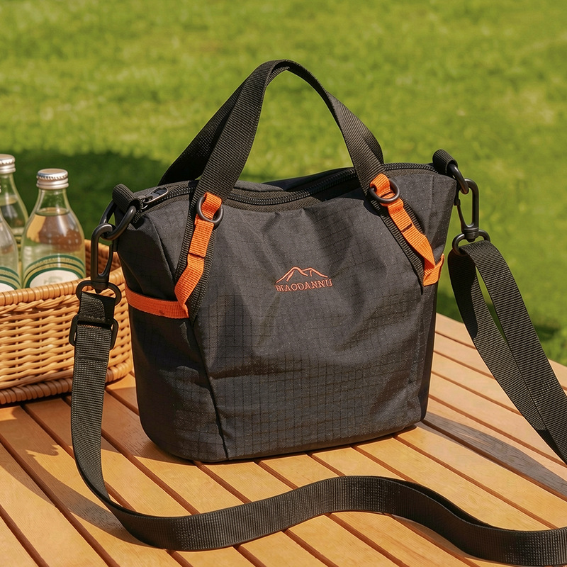 2026 New Dopamine Contrast Color Small Tote Bag Lightweight Nylon Handbag Casual Commute Crossbody Shoulder Bag