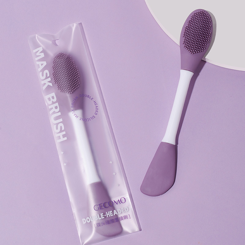Jingrui GECOMO dual-head silicone face mask brush massage head face cleaning brush mud mask scraper application beauty tool