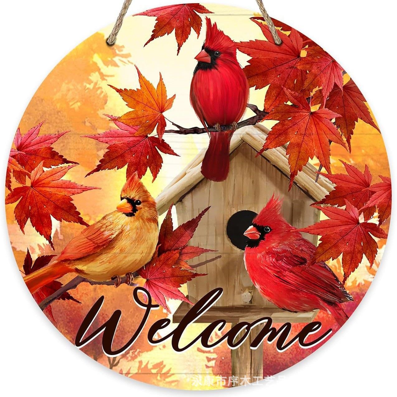 Autumn Thanksgiving Flat Print Wooden Pumpkin Wreath Harvest Festival Courtyard Decoration Craft