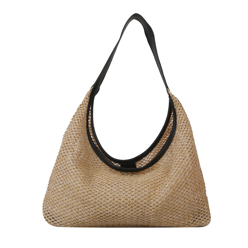 Straw woven large capacity casual bag 2026 summer woven single shoulder underarm bag tote bag