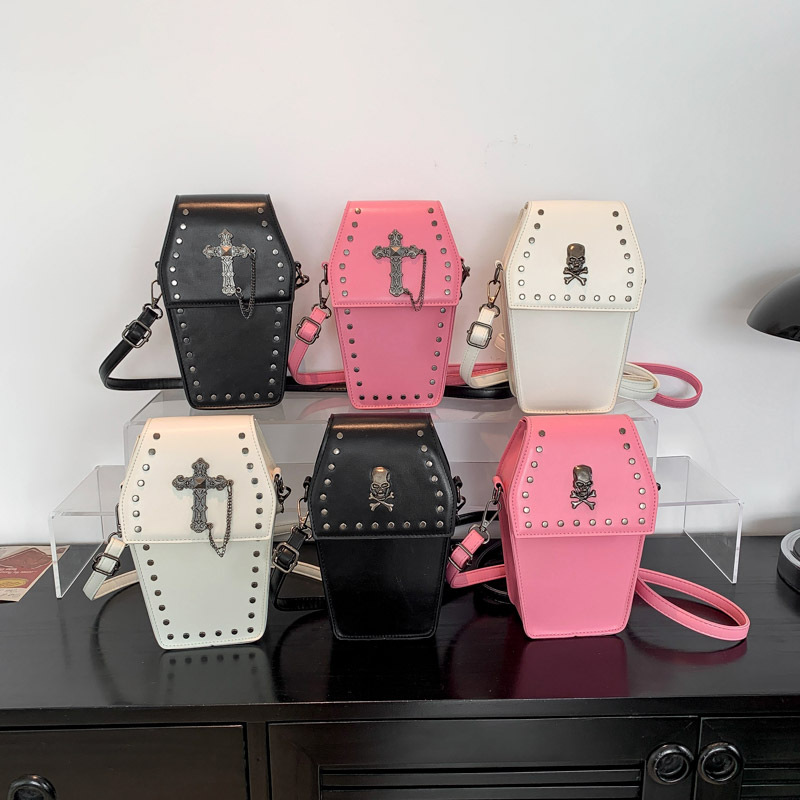 2025 Cross Skull Geometric Single-Shoulder Underarm Bag, Textured Shoulder Bag