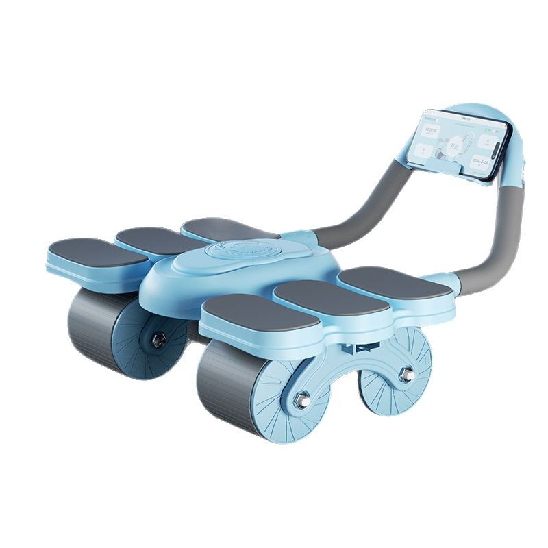 Ab roller six-elbow four-wheel automatic home use belly fat reduction curl abdominal muscle exercise fitness equipment