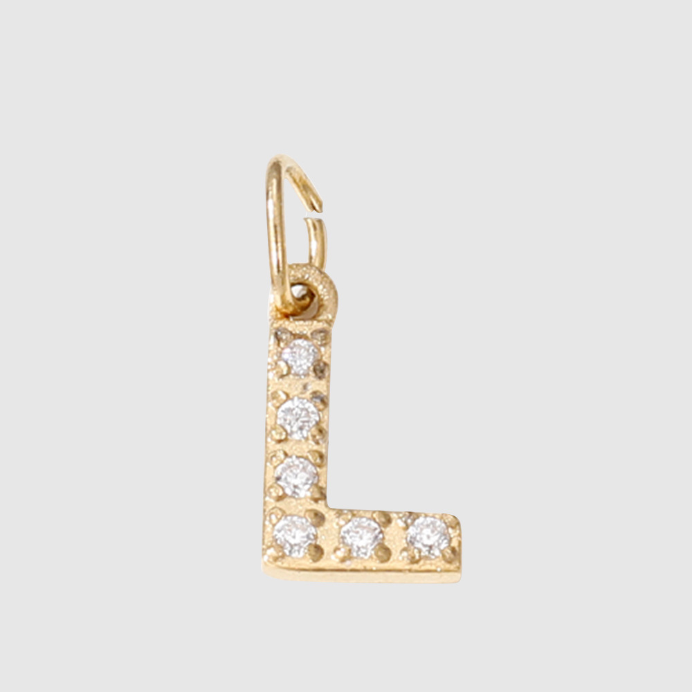 eManco Full Diamond Stainless Steel Jewelry Accessories Letter Single Pendant DIY Zircon Necklace Bracelet Charm