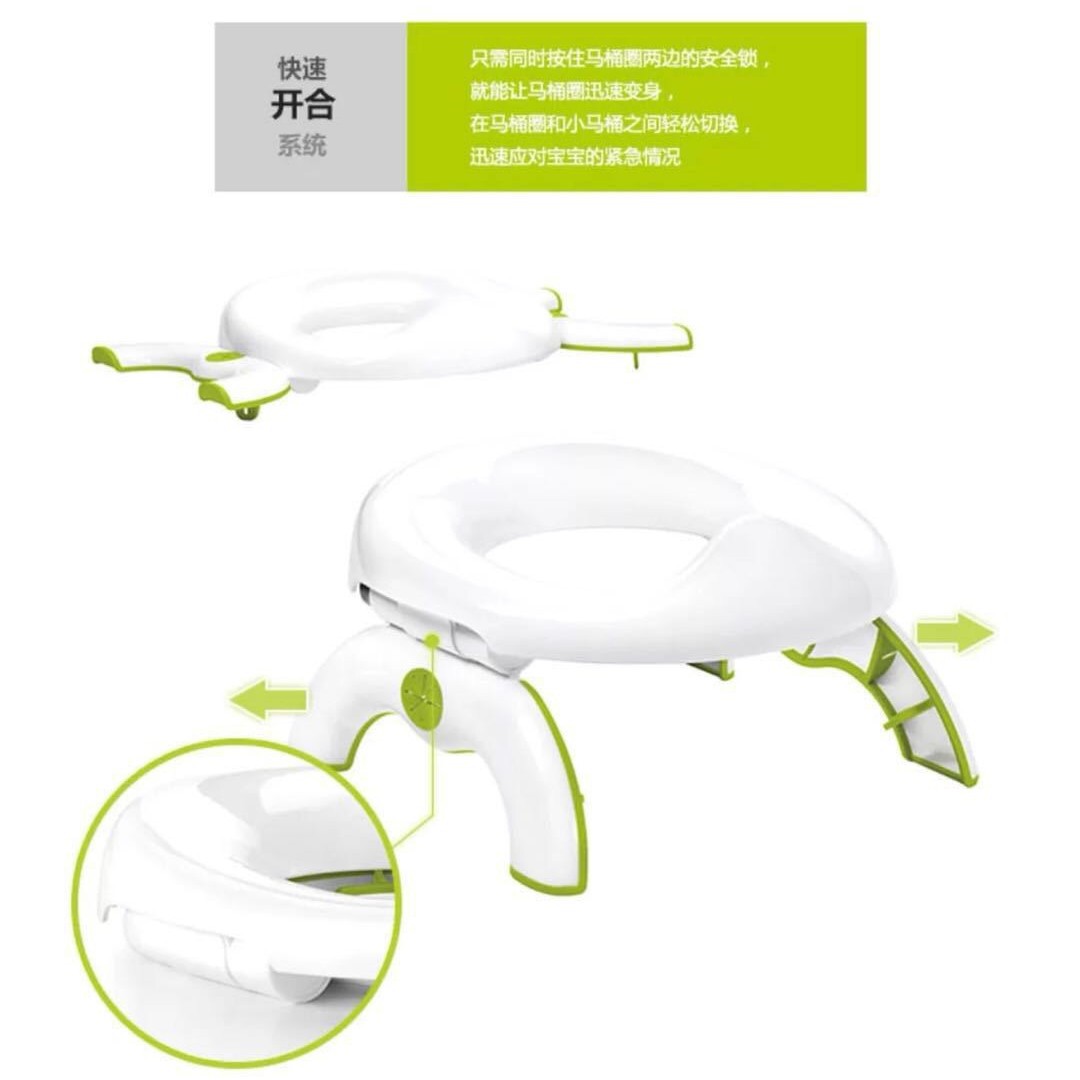 New 2-in-1 Children's Squatting Toilet Seat with Cleaning Bags, Travel Stool, Toilet Ring