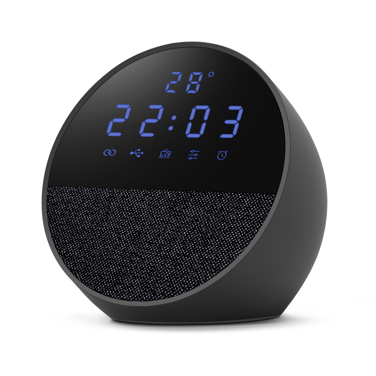 Mini desktop audio screen display smart clock alarm clock portable with temperature radio wireless Bluetooth speaker