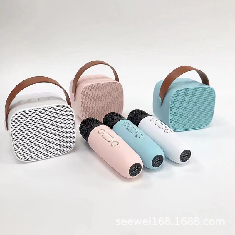 Portable Bluetooth speaker home wireless karaoke speaker microphone outdoor singing small home KTV