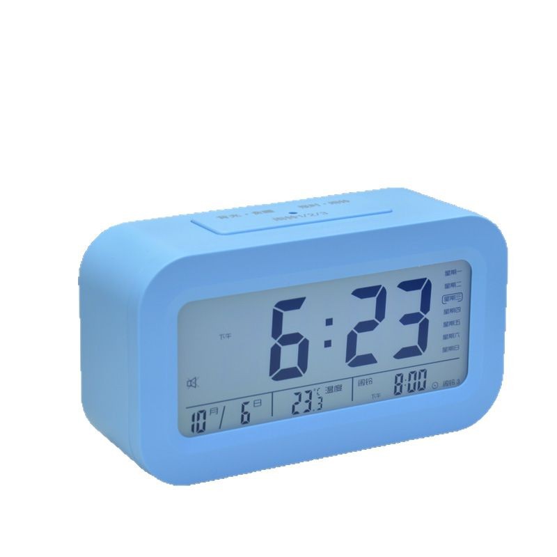Student Smart Alarm Clock with Voice Time Report Rechargeable Three Alarms Night Light Loud Volume Children Desktop Clock