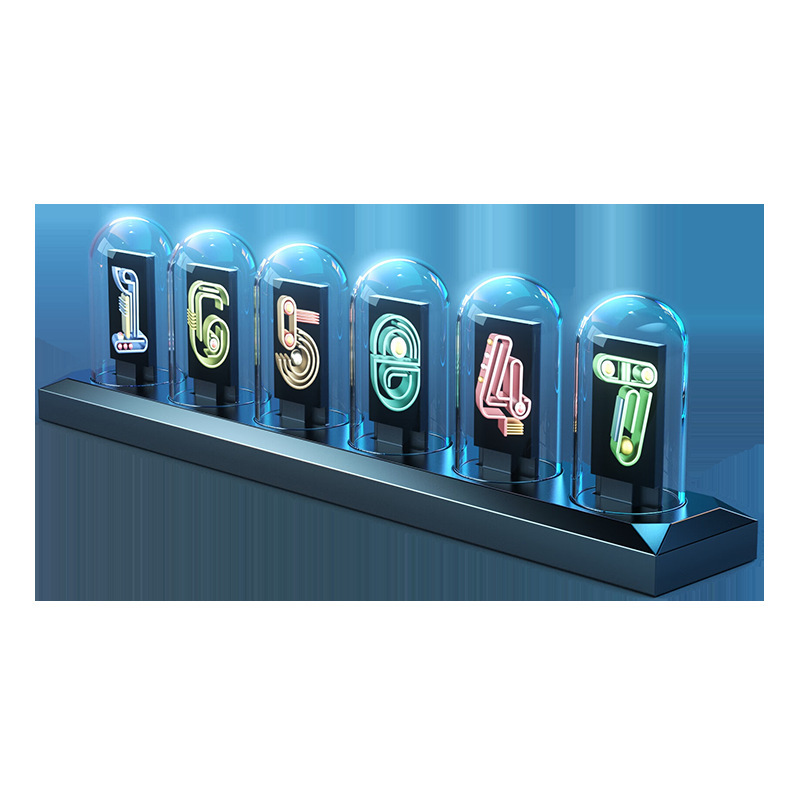 Ipstube nixie tube clock computer RGB desktop clock ornament Steins;Gate cyberpunk ornament