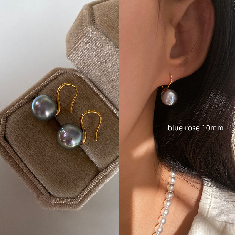 Pure Silver Pearl Earrings Stud Earrings for Women Ear Hooks Earrings High Heel Pearl Earrings 2025 New