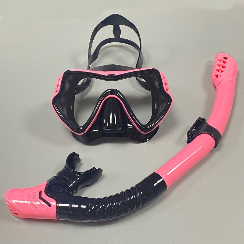 JUNHAIINS new diving mask snorkel set for men and women adult large frame silicone mask diving swim