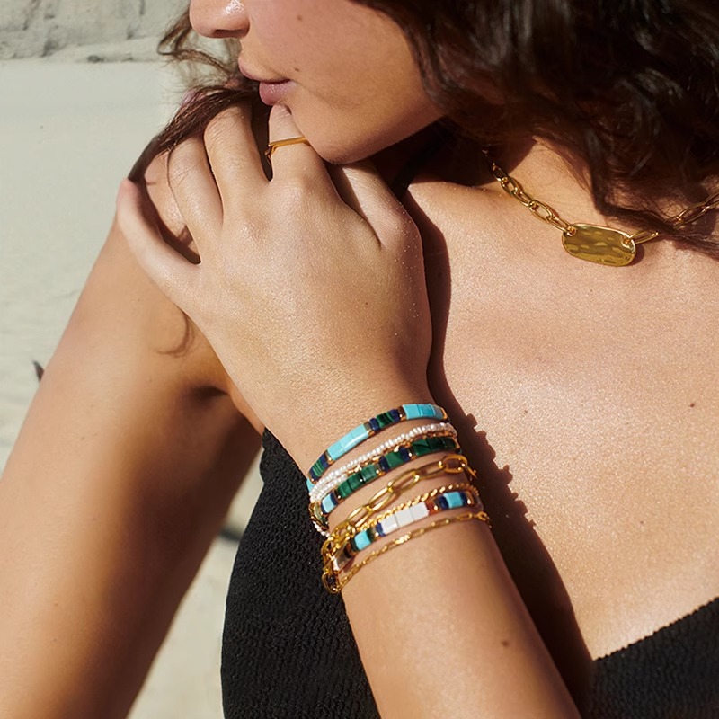 Exclusive Simple Bracelet Tila Bead Woven Beaded Women's Bracelet Colorful