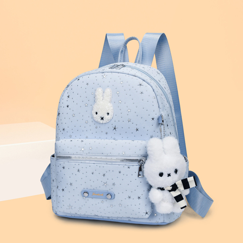 2026 New Spring Summer Cute Rabbit Backpack Women Niche Star Print Small Backpack Girl Schoolbag