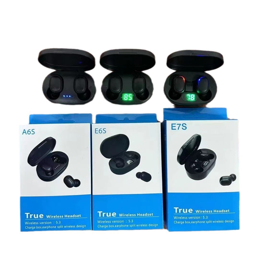 A6S Bluetooth earphone ultra-long battery life digital display mini in-ear E6SE7S wireless earphone Bluetooth