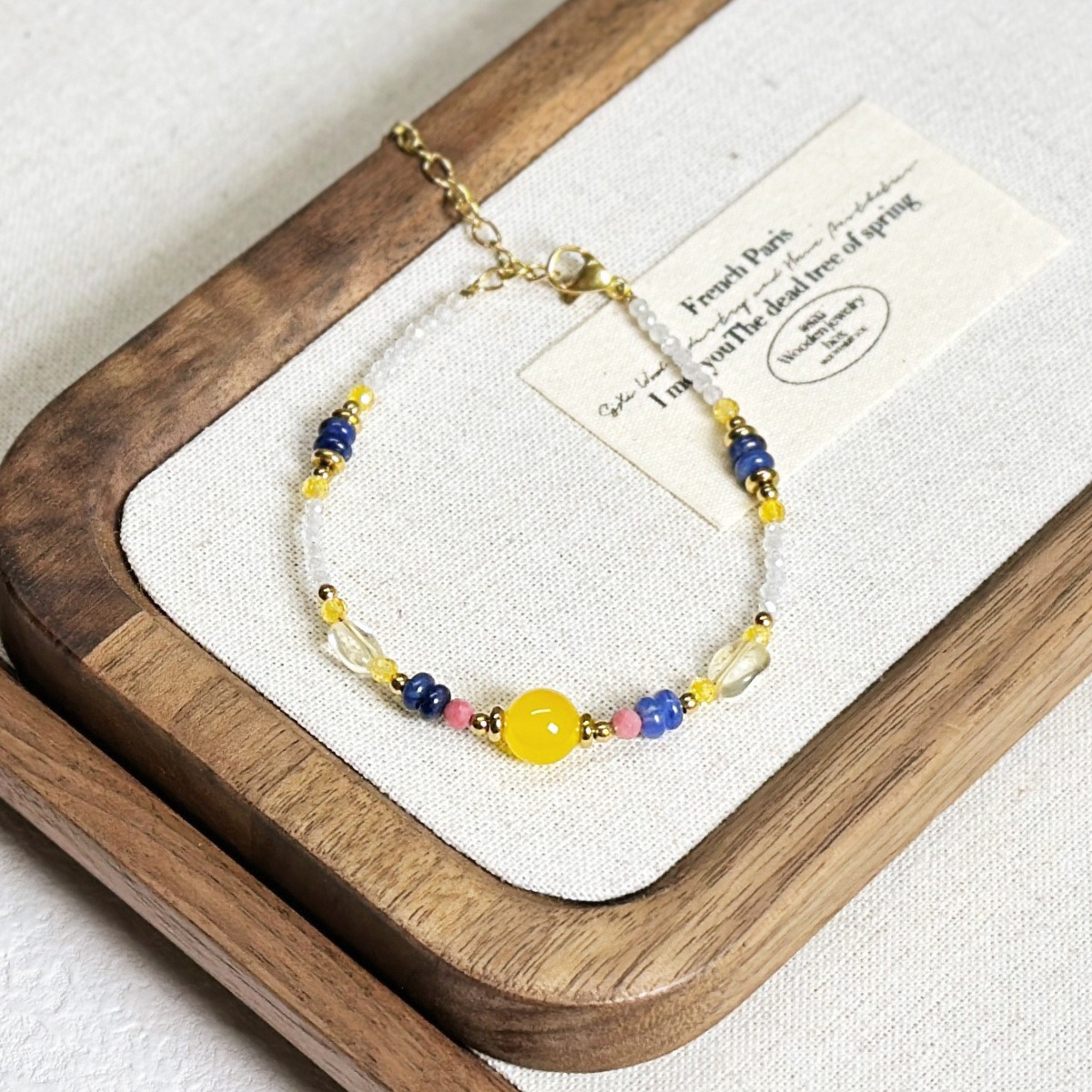 Titanium Steel Natural Stone Shoushan Stone Aquamarine Beaded Bracelet Freshwater Pearl Small Exquisite Bracelet