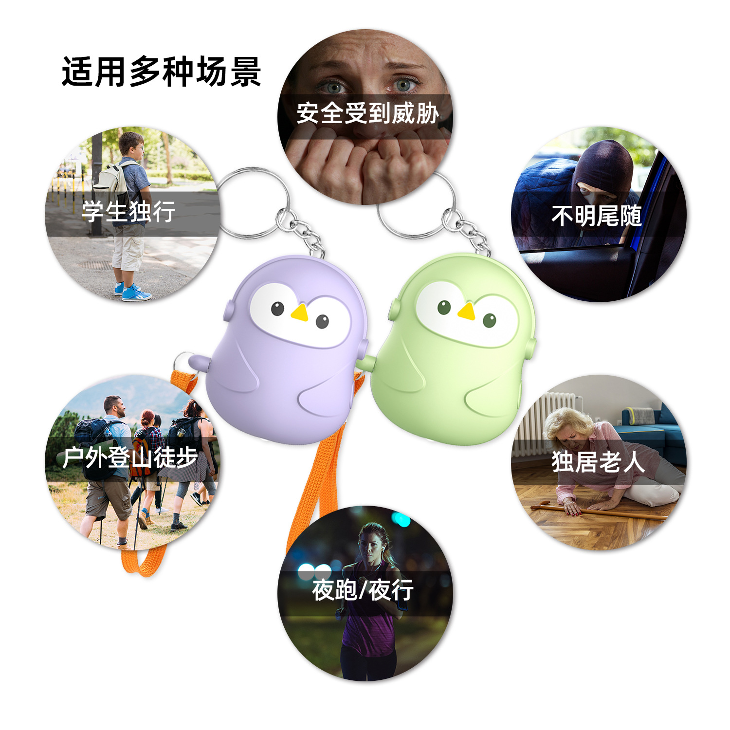New Anti-wolf Device for Women Self-defense Children Students Elderly Emergency Caller Cute Keychain