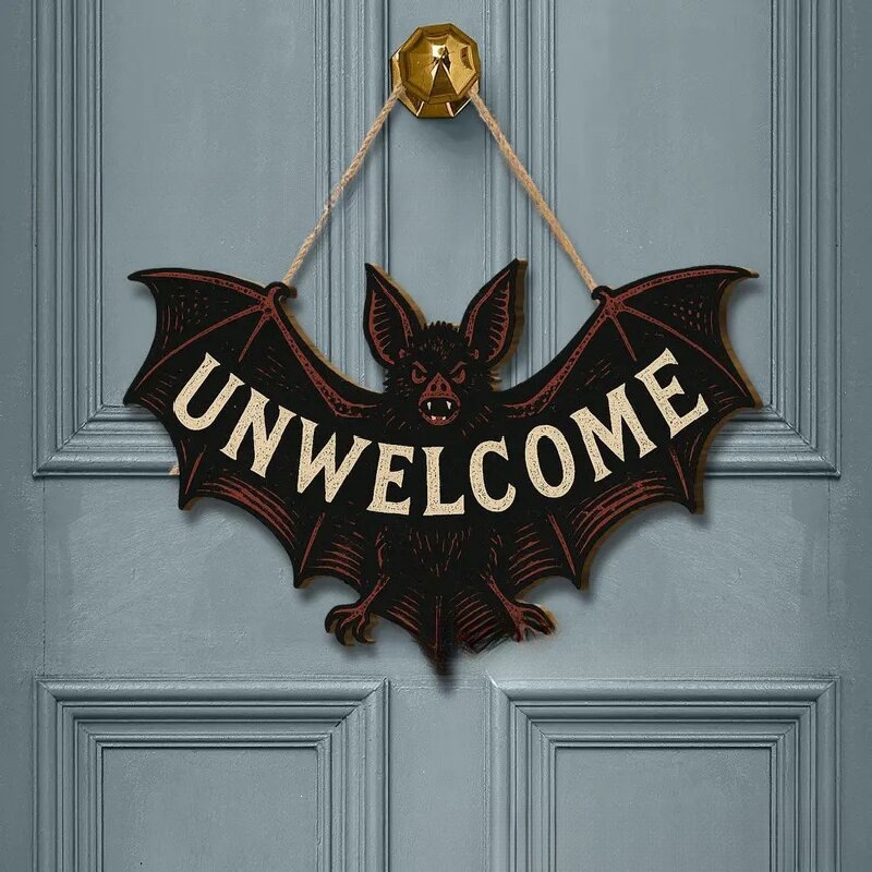 New Halloween Bat Halloween Wooden Hanging Ornament Wall Door Party Scene Layout Decoration