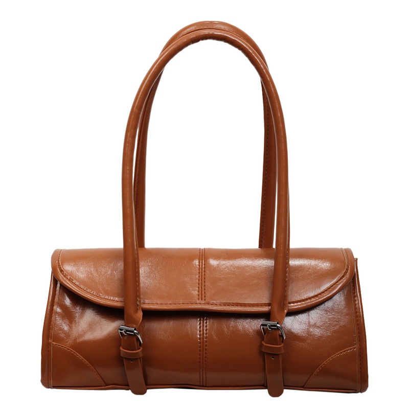 Wax Leather Underarm Bags Women Shoulder Bags Large Capacity Long Baguette Commute Women's Bags