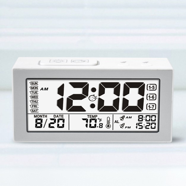 2025 New Electronic LCD Digital Alarm Clock Perpetual Calendar Desk Clock Desktop Living Room Smart Clock