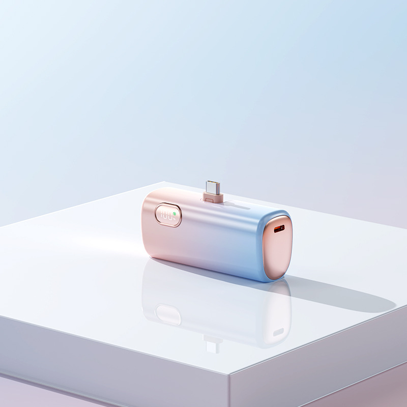 Outdoor 3C Foldable Charging Power Bank Cable Plug Capsule 5000mAh Portable Pocket Mobile Power Supply