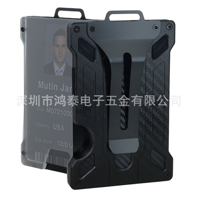 New Aluminum Alloy Card Holder Transparent Badge RFID Metal Wallet Work ID Card Clip with Badge Slot
