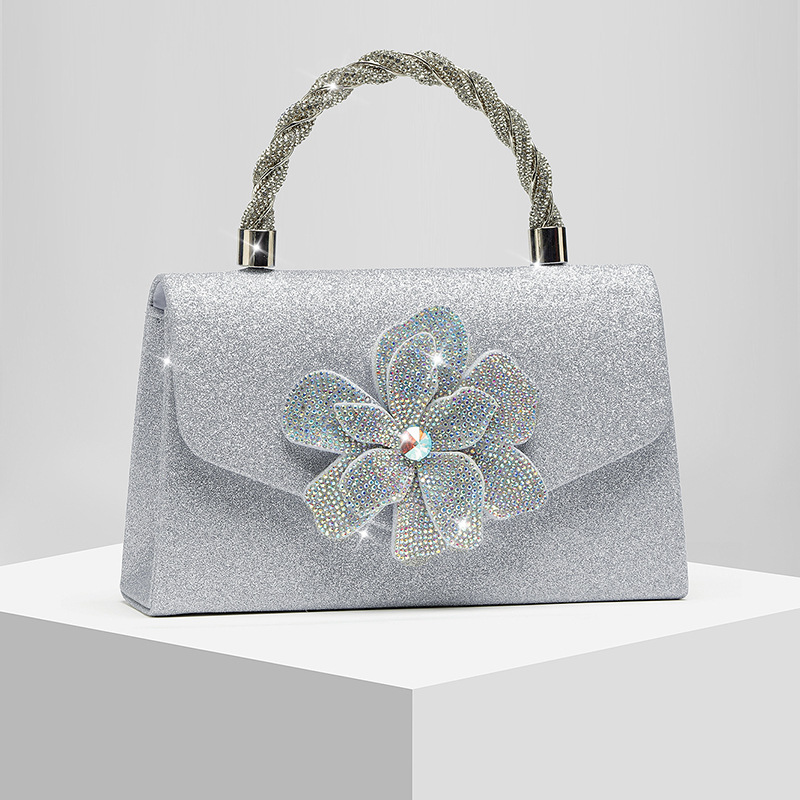 New Shiny Rhinestone Applique Evening Bag Envelope Clutch Chain Bag Dress Bag Wedding