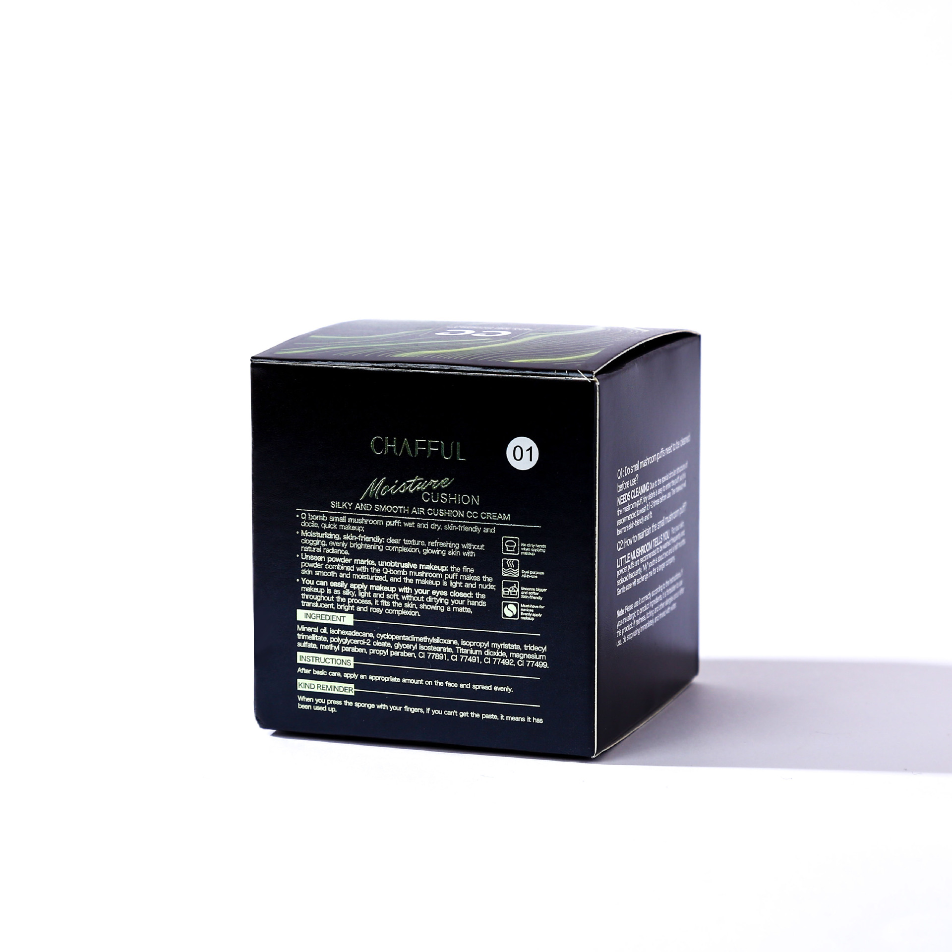 Xiangfuer Green Mushroom Cushion Fine Soft Lightweight Breathable Concealing Skin-Friendly Cushion BB Cream