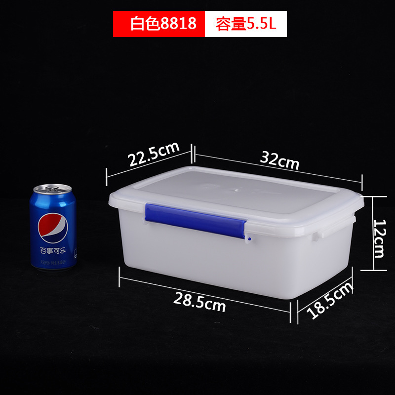 Fresh-keeping box transparent plastic box commercial freezer high temperature resistant storage food box rectangular stall large capacity box