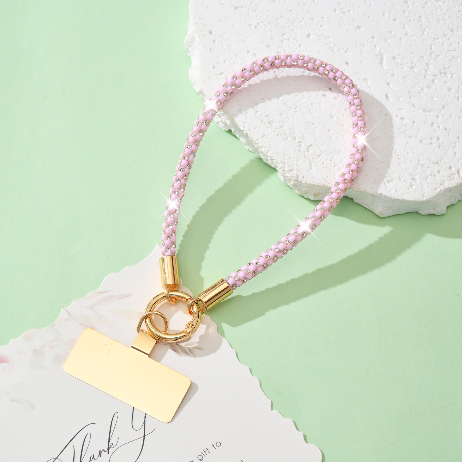 Phone chain rhinestone full rhinestone gold hardware lanyard wrist phone pendant women phone lanyard hanging chain