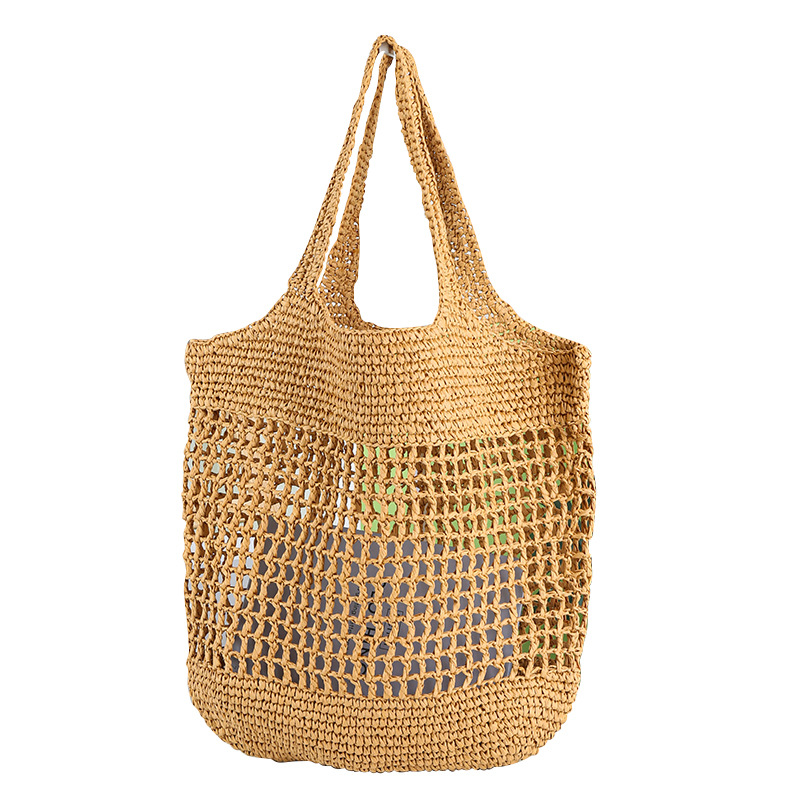 New Hollow Out Single Shoulder Straw Bag Woven Bag Large Capacity Tote Straw Bag Vacation Beach Bag Women's Bag