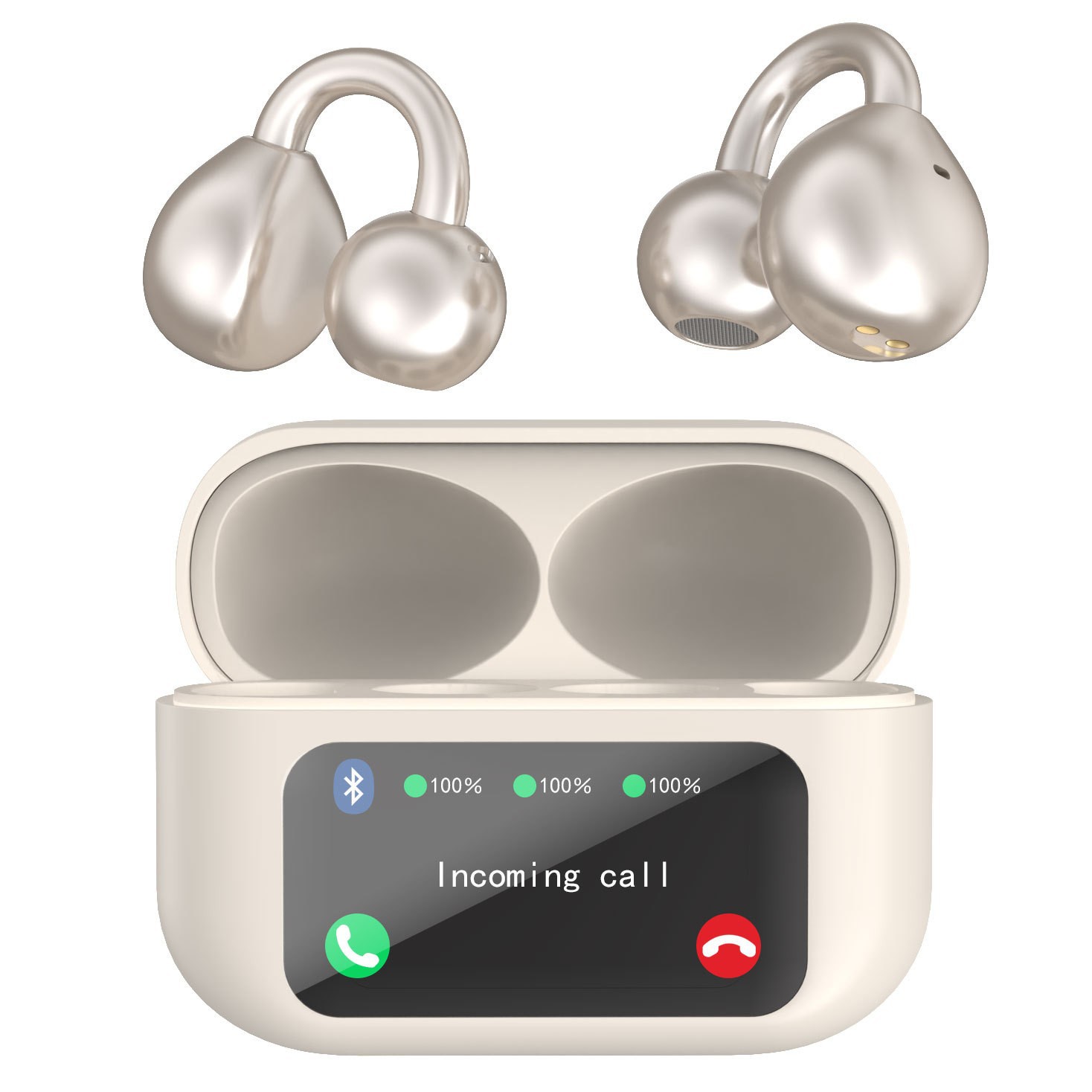 M100 Bluetooth Headphones Clip-on Ear Non-in-ear With Screen Digital Display Color Screen Long Battery Life Wireless Bluetooth Headphones