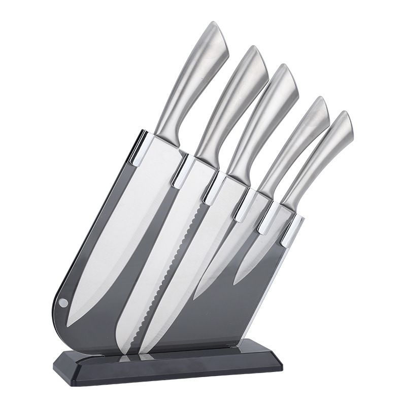 Kitchen knife set household acrylic knife holder knife set five-piece kitchen knife bread knife combination gift set