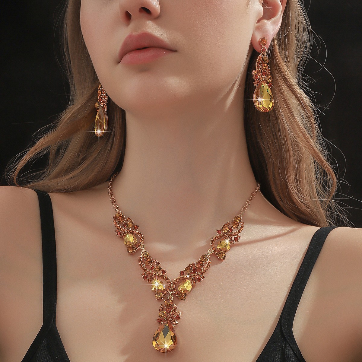 Jewelry Set Exaggerated Palace Style Bride Wedding Party Dress Gorgeous Accessories