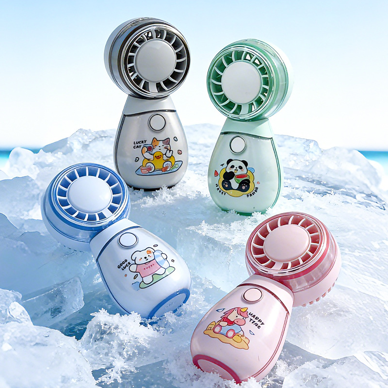 Cute Handheld Small Fan USB Charging Mini Portable Fan Adorable Pet Vertical Electric Fan Silent