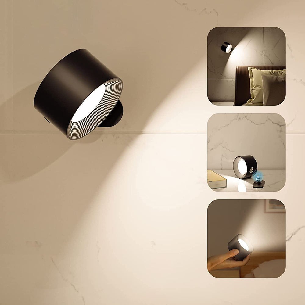 USB rechargeable magnetic wall lamp LED bedside reading lamp portable touch adjustable night light magnetic wall lamp