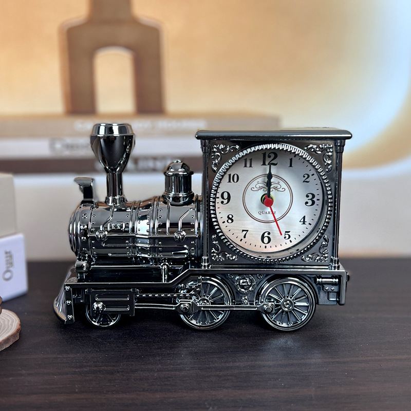 V1312-6 CH555 Series Six Vintage Car Alarm Clock Nostalgic Digital Pointer Plastic Desk Clock