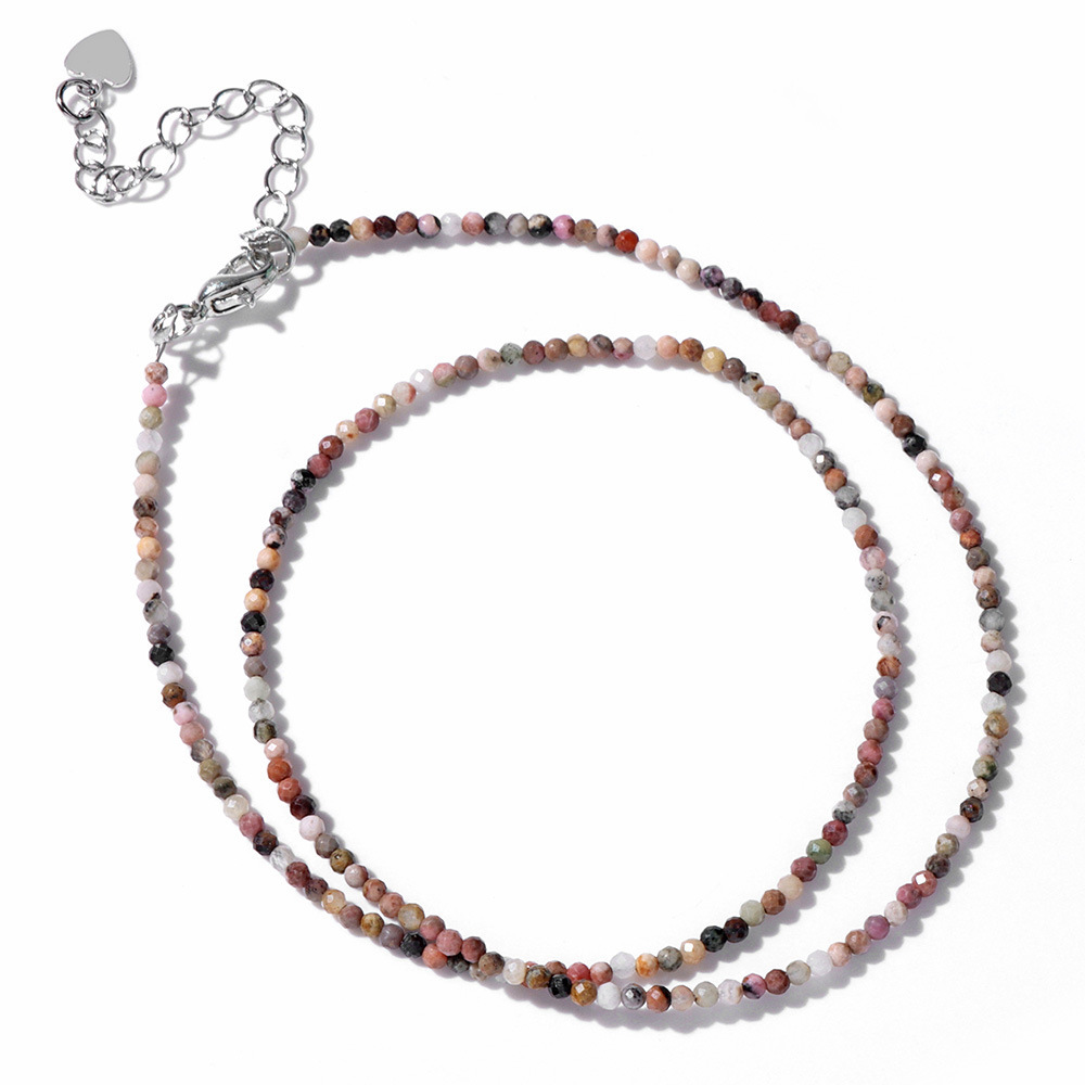 Natural Stone Bead Necklace for Men and Women, Simple Single Layer, Multicolor, Best Friend Gift, Collarbone Chain