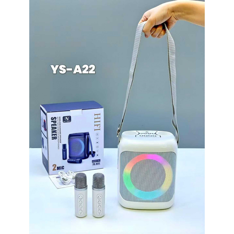 YS-A22 Karaoke Set KTV Sound Bluetooth Speaker Dual Microphone Speaker Microphone All-in-One