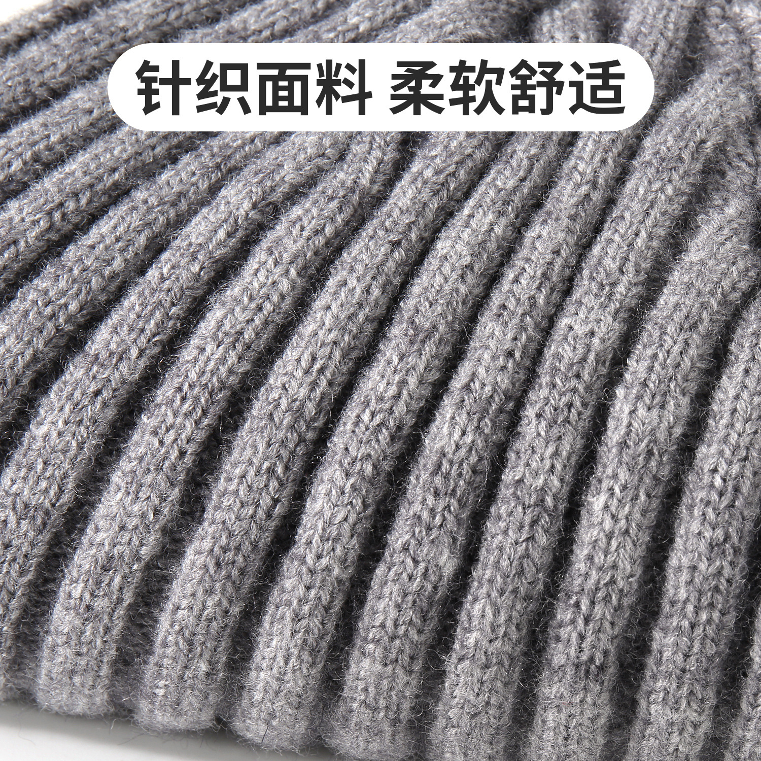 Winter Adult Neck Gaiter Double-Layer Fleece-Lined Thick Warm Unisex High-Neck Wool Knit Scarf Windproof