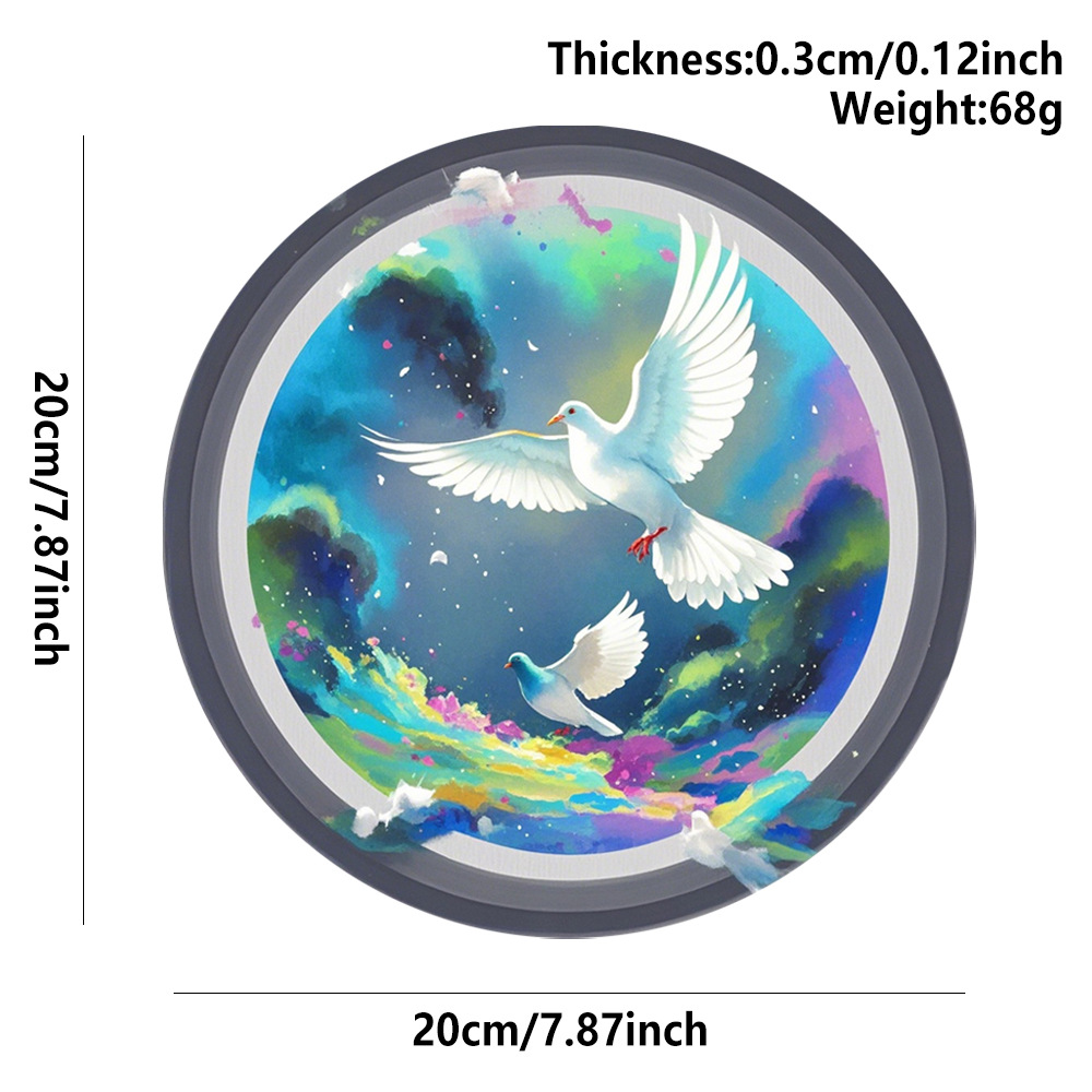 20*20*0.3cm · 木质装饰挂牌 炫彩和平鸽