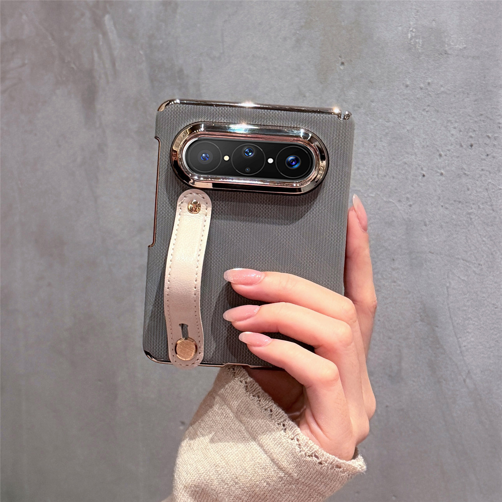 puraxmax phone case for Huawei handheld wrist strap folding screen protective case magnetic dual-axis hinge shell