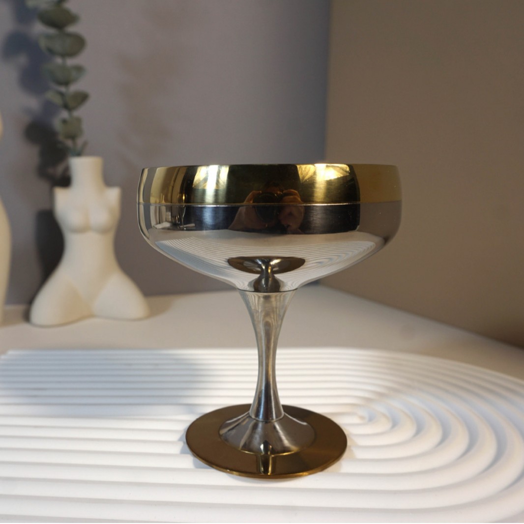 304 Stainless Steel Gold Rim Bowl Dish Cup Set Five-Star Hotel Supplies Bar Niche Whiskey Glass Set