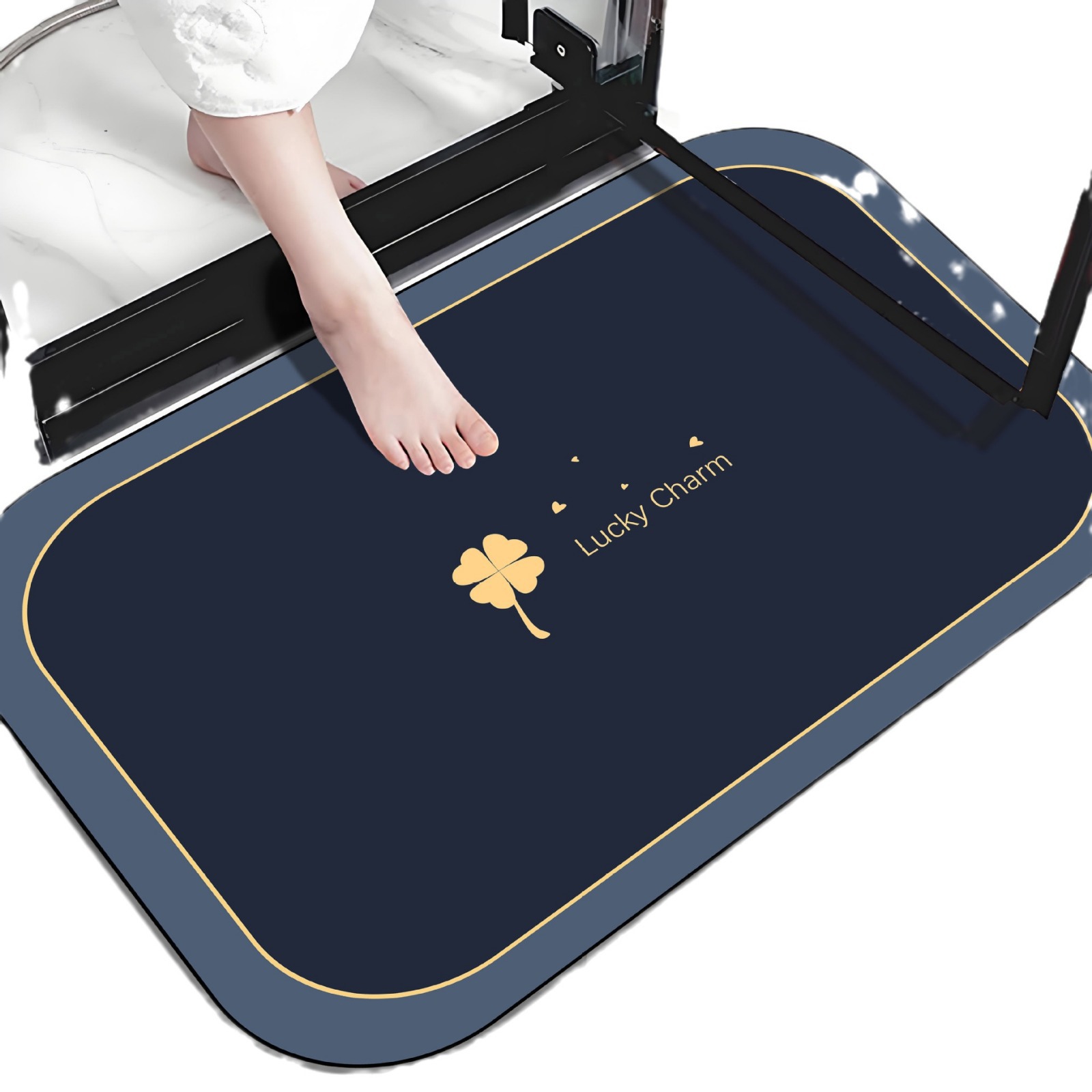 Rectangular floor mat for bathroom, soft diatom mud, non-slip foot mat at shower room entrance, toilet carpet