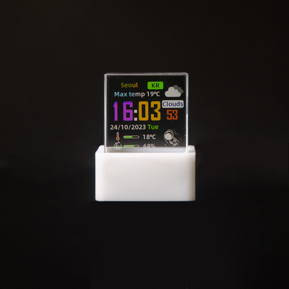 New mini transparent WiFi weather clock gift desktop ornament monitor ornament clock weather clock
