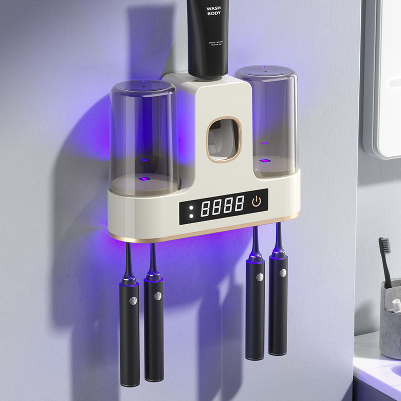 Smart sterilization drying air-drying toothbrush holder no-drill toothbrush storage rack couple toiletries set suction cup